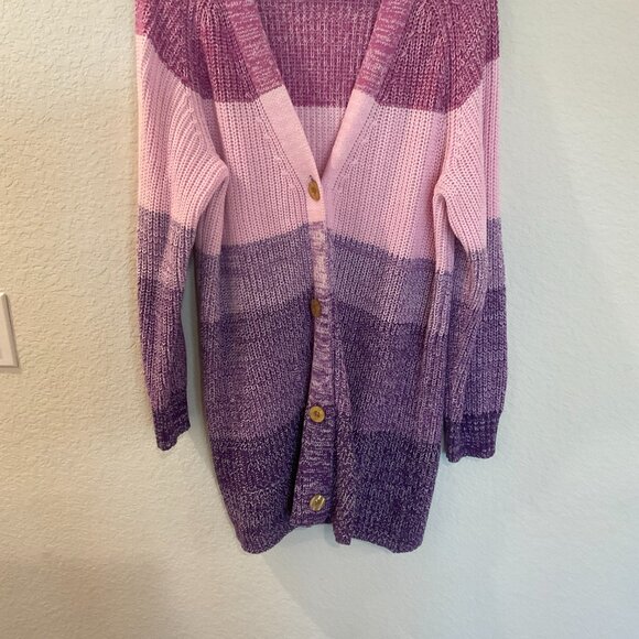 Woman Within Plus Size Purple Ombre Cardigan - Picture 3 of 9